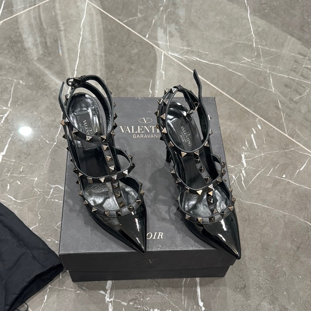 Valentino Garavani Black Studded Women's Shoes